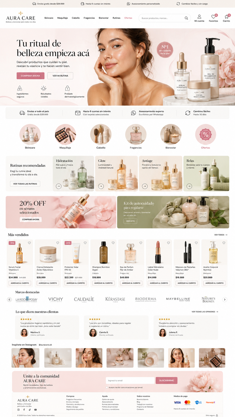 Template AURA CARE — Cosmética & Belleza