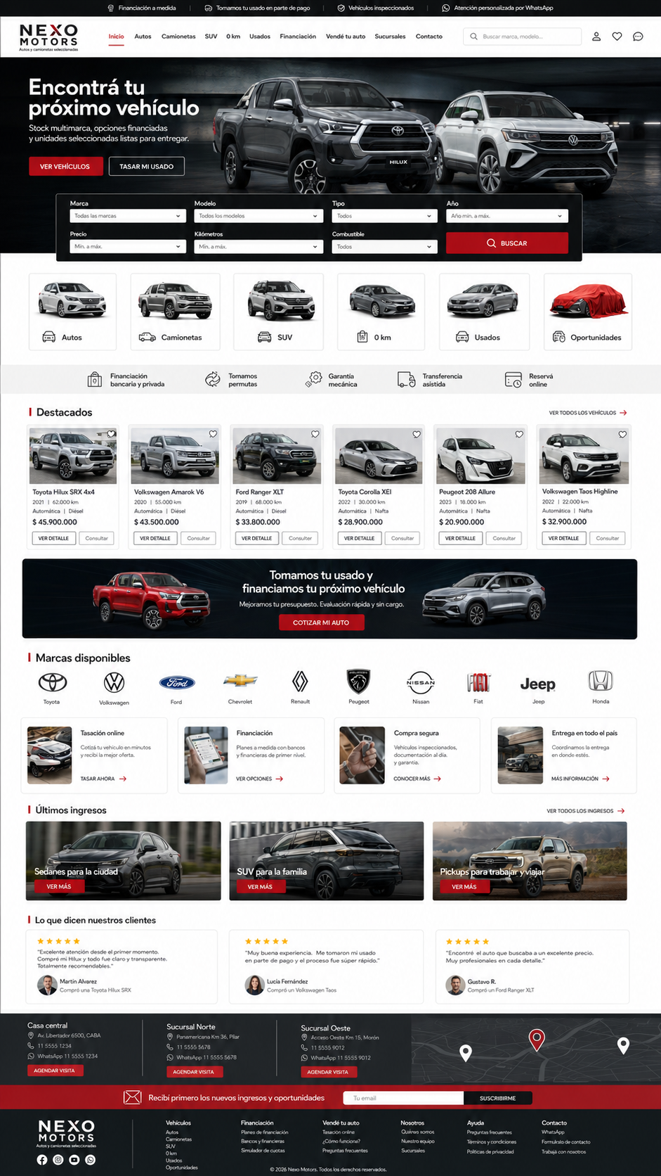 Template NEXO MOTORS — Automóviles